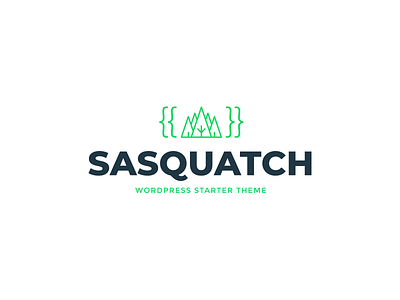 Sasquatch code design forest green logo logotype sasquatch trees twig wordpress