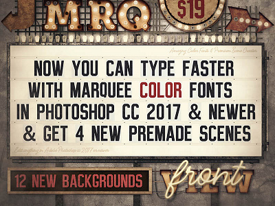 Marquee Front View - Color Fonts 3d 3d typography artdeco color fonts font fonts marquee retro steampunk typeface typography vintage