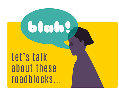 Blah illustration blah illustration purple roadblocks