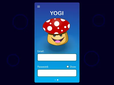 Yogi design digital design illustration interface layout design login page mobile app mobile design ui ux uxui
