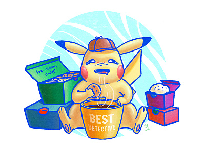 Coffee Brake detective pikachu game art illustration nintendo pikachu