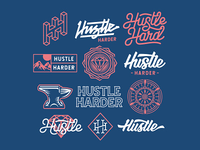 Hustle Harder pt. 2 branding custom type design hustle lettering logo typography vector