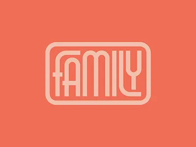 Family family interlock lettering monoline type typography