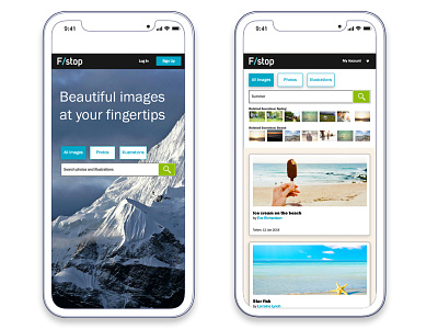 Fstop image search wireframe Iphone download frame image ipone prototype search wireframe