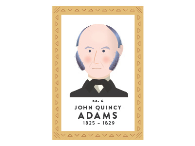 John Quincy Adams digital illustration portrait vector