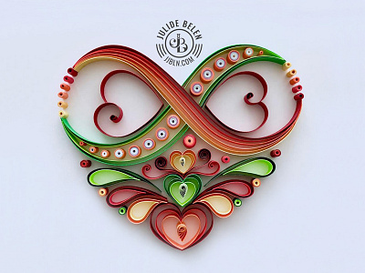 JJBLN | Custom Infinity Heart Quilling Paper Art colorful heart lively love paper art paper illustration quilled paper art quilling valentines day