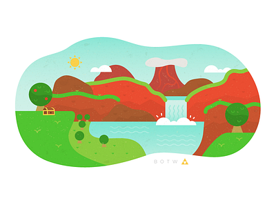 Ebon Mountain botw hyrule landscape mountains switch waterfall zelda