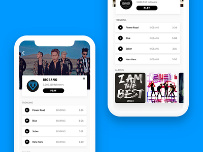 Mobile Music App android app beat ios iphonex kpop listen mobile mockup music stream ui