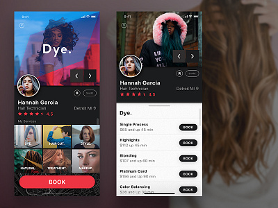 Daily UI Challenge # 6 - User Profile 100daychallenge app appdesign daily ui hair logo photoshop prospect stylist ui uidesign user profile