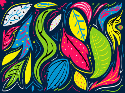 Leaf dance art colors flowers illustration tropical