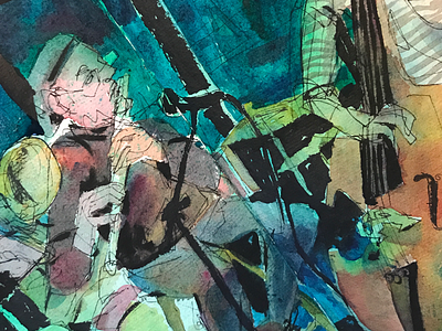 Jazz reportage sketchbook watercolor