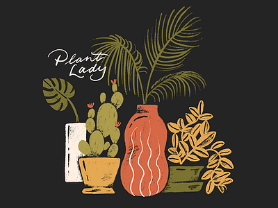 Plant Lady cactus fern illustration lady plant plant lady plants