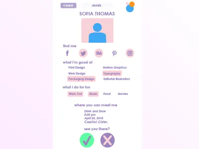 Daily UI Challenge 006 User Profile app design color color design daily ui daily ui challenge design digital design graphic design ui ui design user profile visual design