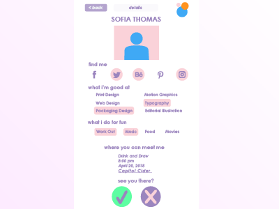 Daily UI Challenge 006 User Profile app design color color design daily ui daily ui challenge design digital design graphic design ui ui design user profile visual design