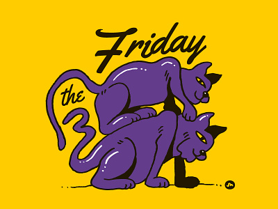 Friday the 13th 13 cat cats design friday illustration spooky superstitious