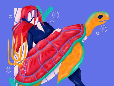 Scuba diving animals diving scuba sea turtle woman