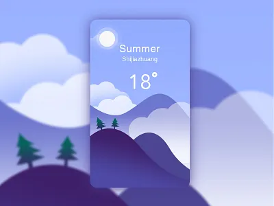 【渐变插画】天气系列 - 雾场景 天气插画 渐变插画