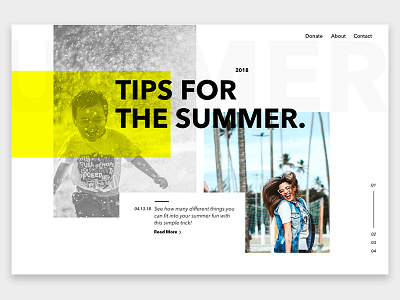 Summer Blog Landing Page desktop landing page typography ui ux visual design