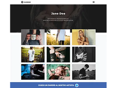 Tattoo Artist Page (Inkdome) creative tattoo ui web design