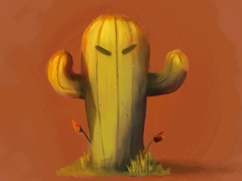 Cactus S animation cactus digital painting illustration lift motion motion design strong