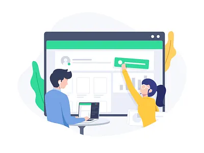 Web developing illustration homepage illustration ui user interface vector web design web developer website