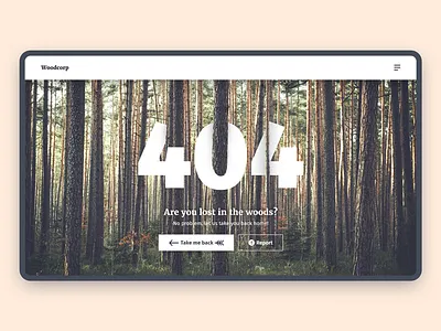 Daily UI #008 | 404 Page 404 dailyui error forrest interface lost photography screen simple ui web website