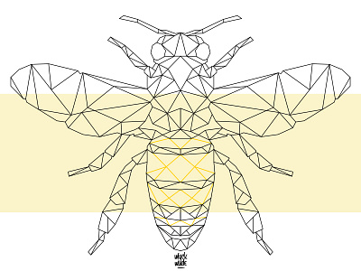 Bee with my Lines abeilles bee heartlines honey lines miel ruche wutang yellow