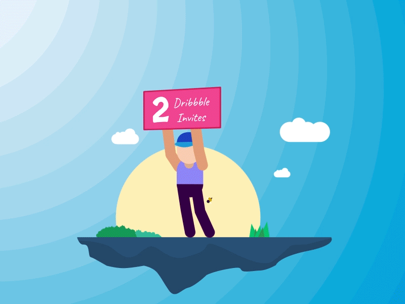 Two Dribbble Invites after effects animation debut draft dribbble giveaway illustration invites share