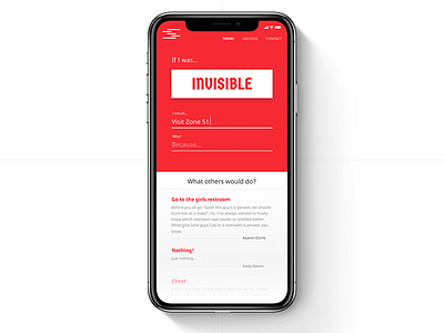 If i was... app design iphone iphone x mobile notch red white