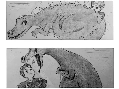Luke's Lizard Storyboard character design childrens art childrens book doodle drawing graphite illustration sketch storyboard traditional art