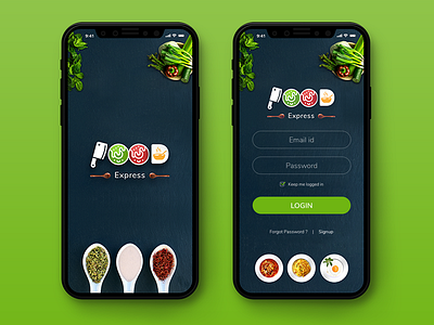 Food Express App colors food app foodie green non veg veg