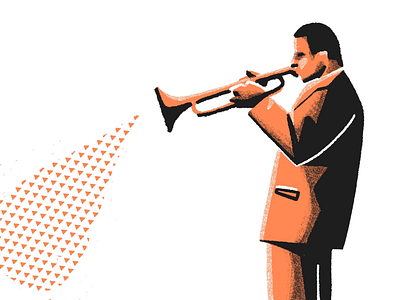 Musician study digital duotone graphic illustration ipad jazz music procreate shape texture