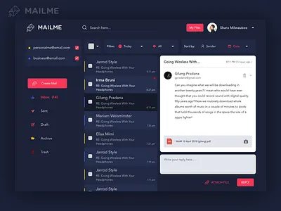 Email Management Concept email management ui web ui