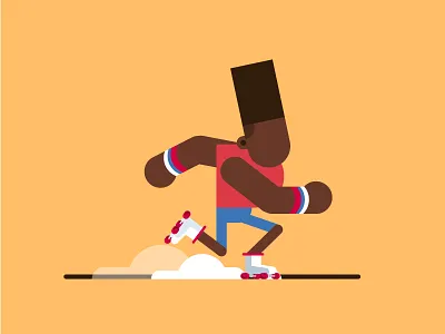 Roller skating character dribbble fume illustration roller skating