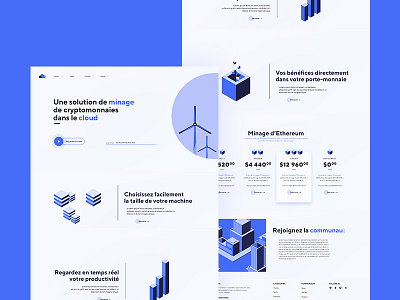 Wajets - Cloud Mining bitcoin cloud crypto design ehtereum flat home ico isometric mining page ui