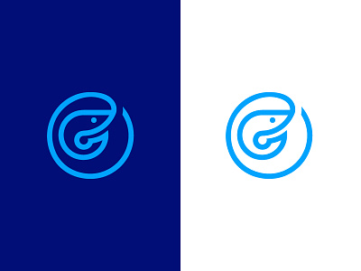 At Sea bluelogo fishchips fishlogo india minimallogo modernlogo prawn prawnmark restaurant restaurantlogo sealogo seashore