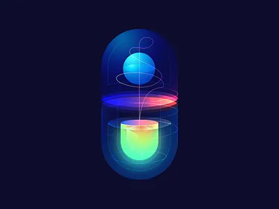 Magic pill daily illustration layout mark pill poster