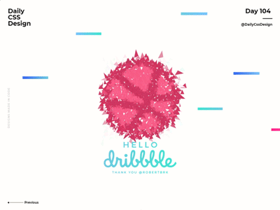 Hello Dribble abstract css dailycssdesign debut hello dribble low poly triangle web webgl