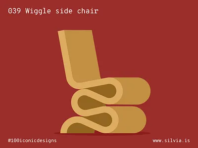 039 Wiggle Side Chair 100iconicdesigns chair design flat gehry illustration industrialdesign product productdesign vitra wiggle