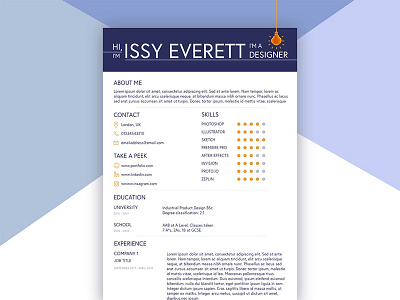 CV Design cv job layout personal portfolio redesign resume