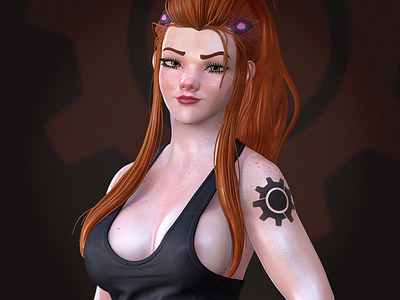 Brigitte Lindholm blizzard brigitte characters digital3d fanart gameart girl kuhlhaus3d overwatch sculpt sexy stylised