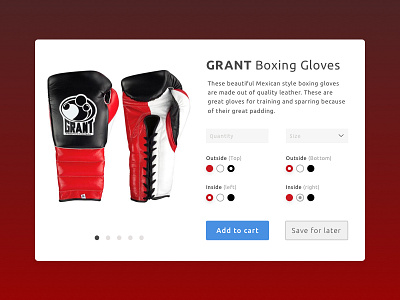 Daily UI #033 - Customise Product 033 boxing card dailyui portfolio sport ui user ux