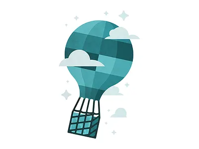 Safety Net air balloon box clouds delivery hot air balloon insurance net package protection safety sky