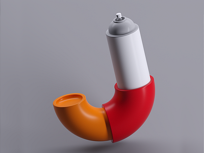 3D Graffiti J 36daysoftype 3d c4d cgi design graffiti illustration typography