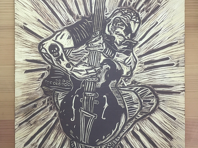 Punk star woodcut