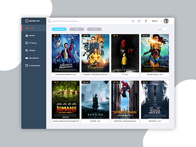 Movie Streaming Dashboard admin adobe xd dashboard movie streaming ui design website design