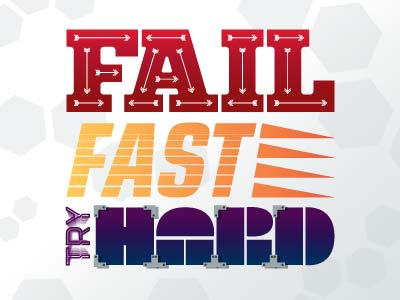 Fail Fast Try Hard edgy experimental fitness motivation motto quote type typography