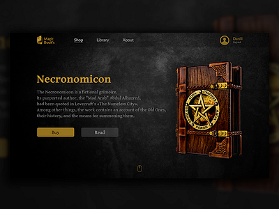 The Necronomicon book fantasy horror landing library lovecraft necronomicon