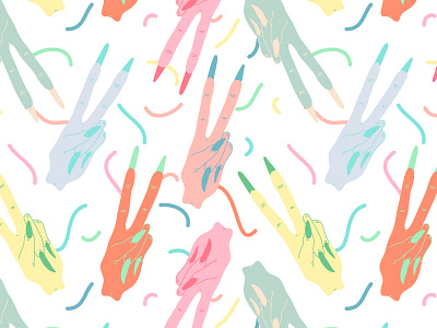 V Pattern hands pastel pattern