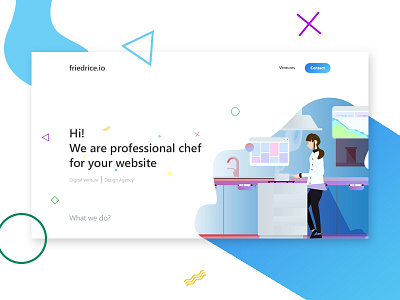 Friedrice Landing Page blue colaboration illustration isometric landingpage website